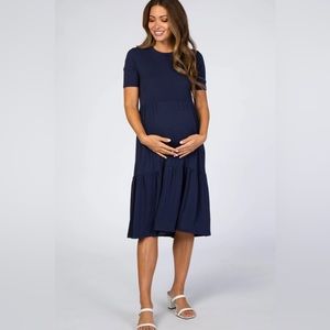 Navy Blue Midi Dress